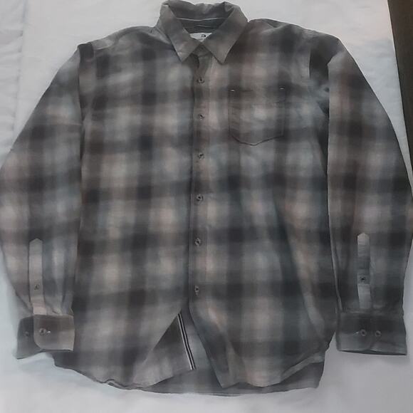 Thread & Cloth Gray Plaid Long Sleeve Button Down L Western Cabincore Fisherman - Picture 3 of 10